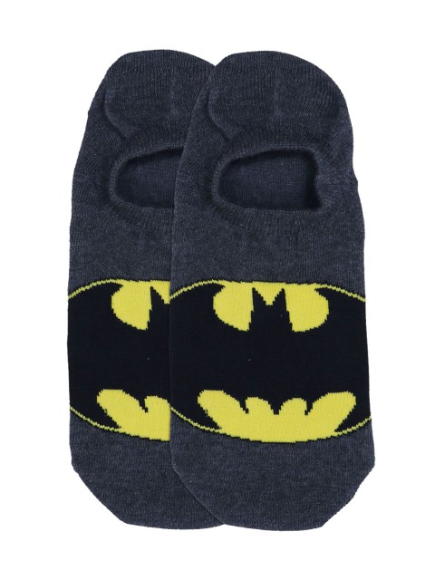 

Justice League Men Black & Yellow Batman Patterned Ankle-Length Socks, Grey