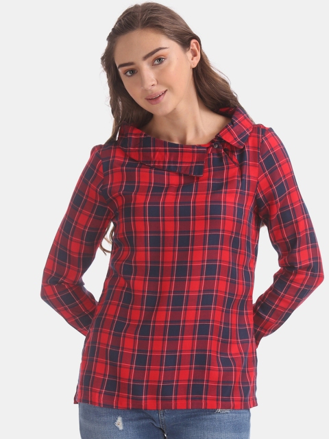

Cherokee Women Red Checked Top