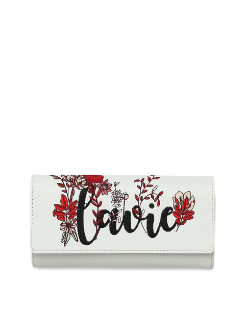 

Lavie Women White Embroidered Three Fold Wallet