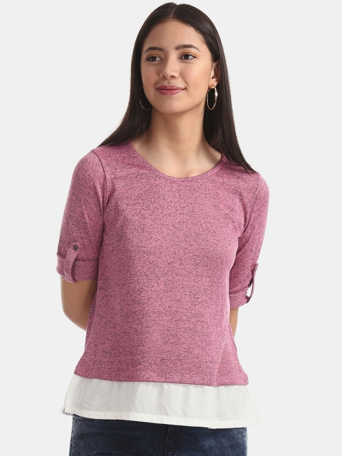 

Cherokee Women Pink Solid Top
