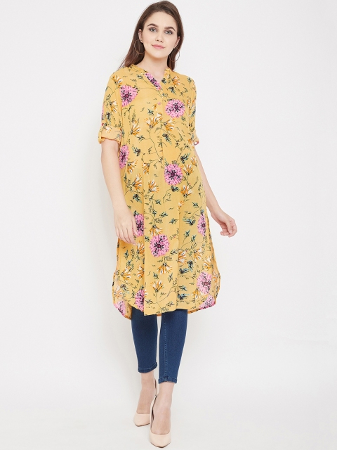 

Ruhaans Women Yellow Printed Tunic