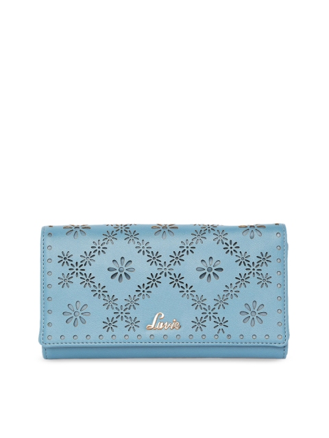 

Lavie Women Blue Self Design Three Fold Wallet