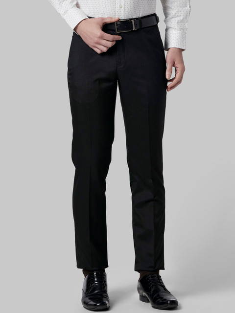 

Park Avenue Men Black Regular Fit Solid Regular Trousers