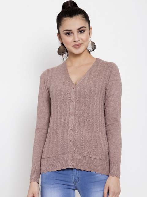 

Global Republic Women Mauve Self Design Pullover Sweater