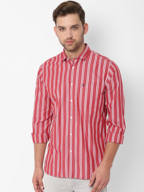 

Allen Solly Men Red & White Slim Fit Striped Casual Shirt