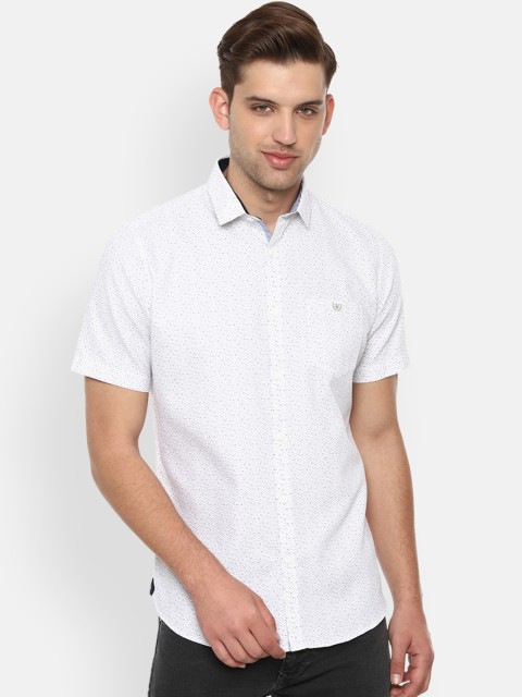 

Van Heusen Sport Men White & Grey Slim Fit Printed Casual Shirt