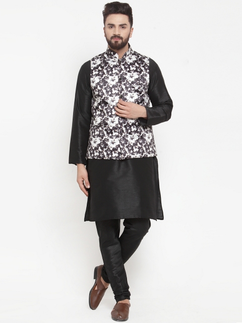 

TAG 7 Men Black Solid Kurta with Churidar