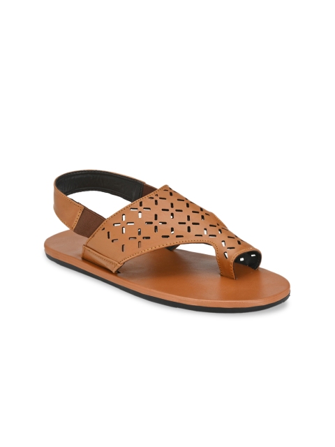

Big Fox Men Tan Comfort Sandals With Laser Cut Detailing