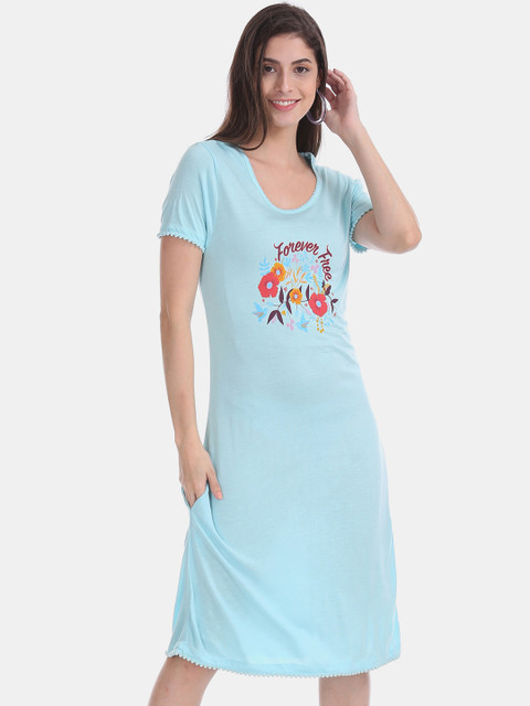 

Sugr Blue Printed Sleep Shirt