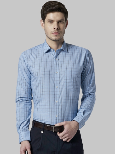 

Park Avenue Men Blue Slim Fit Checked Formal Shirt