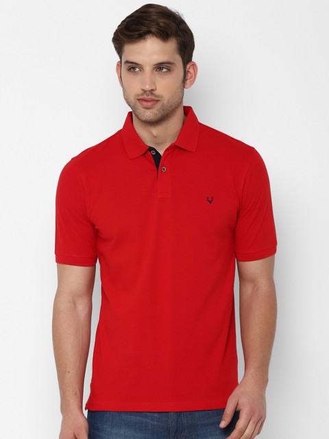 

Allen Solly Men Red Solid Polo Collar T-shirt