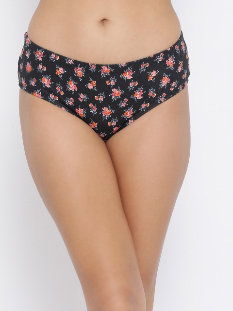 

Clovia Women Black & Pink Printed Mid-Rise Hipster Briefs PN2855U13S