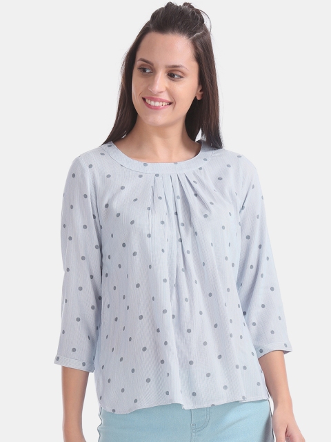 

Cherokee Women Blue Printed Top