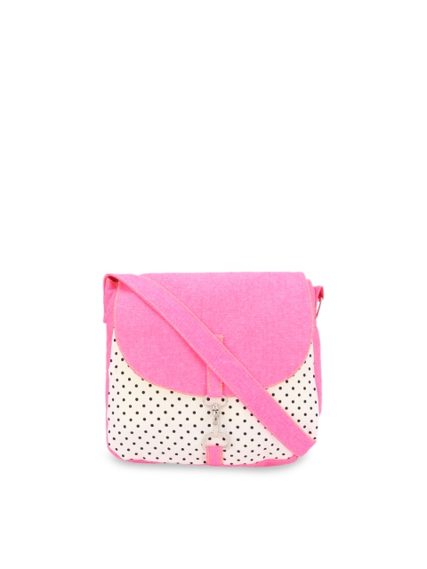 

Vivinkaa Pink & White Printed Sling Bag