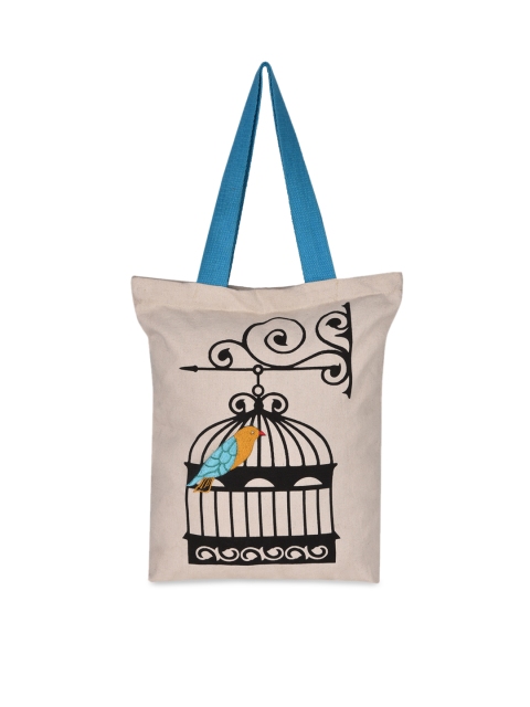 

Pick Pocket Off-White & Blue Printed Tote Bag