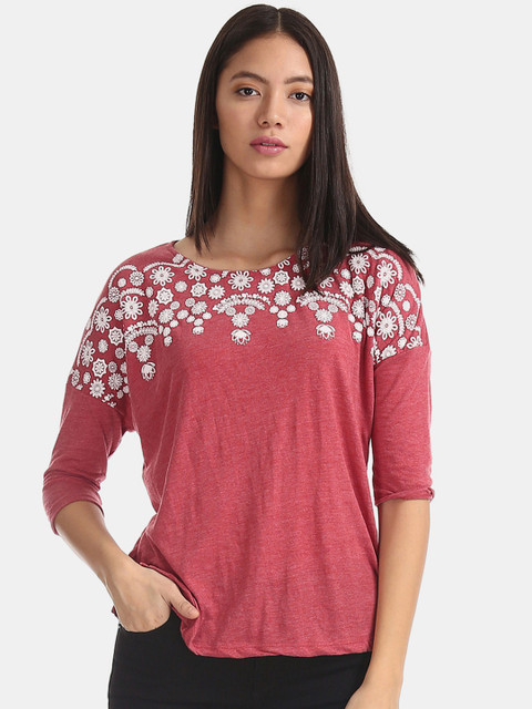 

Cherokee Women Red Printed Top