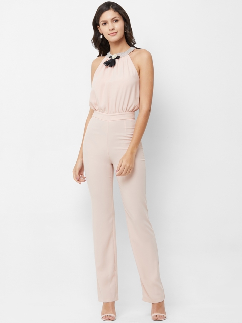 

bebe Women Pink Solid Basic Jumpsuit