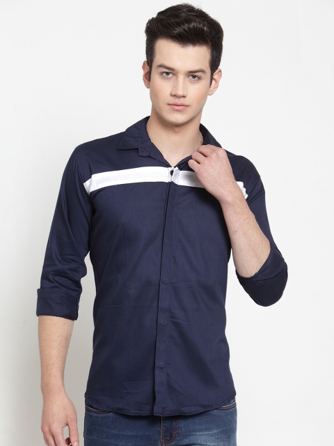 

VOXATI Men Blue Slim Fit Solid Casual Shirt