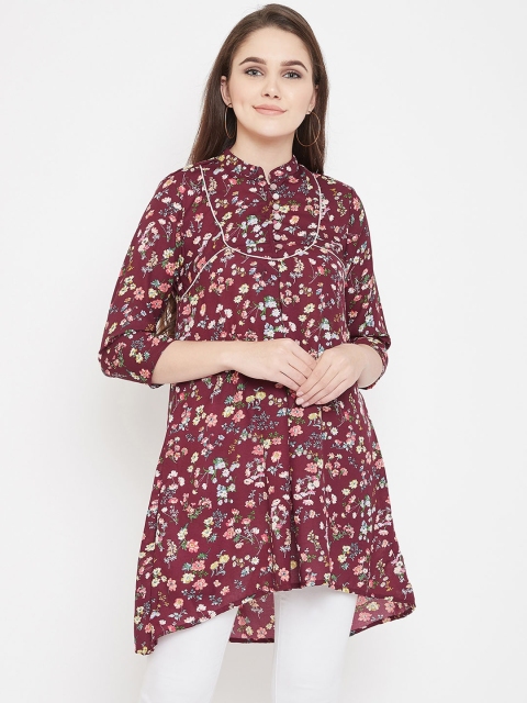 

Ruhaans Women Maroon Printed Tunic