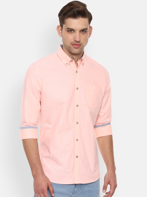 

Van Heusen Sport Men Peach-Coloured Slim Fit Solid Casual Shirt