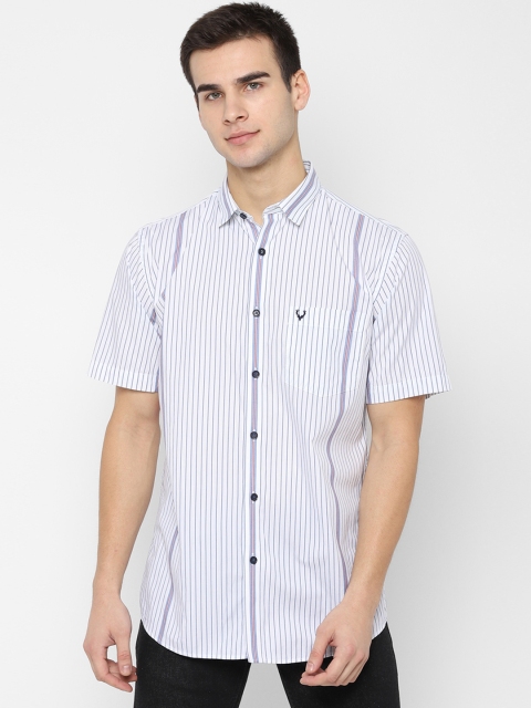 

Allen Solly Men White & Blue Striped Slim Fit Casual Shirt