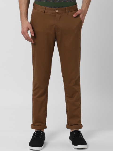 

Peter England Casuals Men Brown Slim Fit Self Design Chinos
