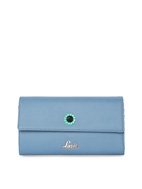 

Lavie Women Blue Solid Three Fold Wallet