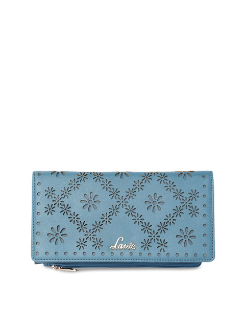 

Lavie Women Blue Cut Work Detailed Two Fold Wallet