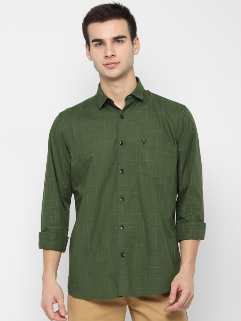 

Allen Solly Men Olive Green Slim Fit Printed Casual Shirt