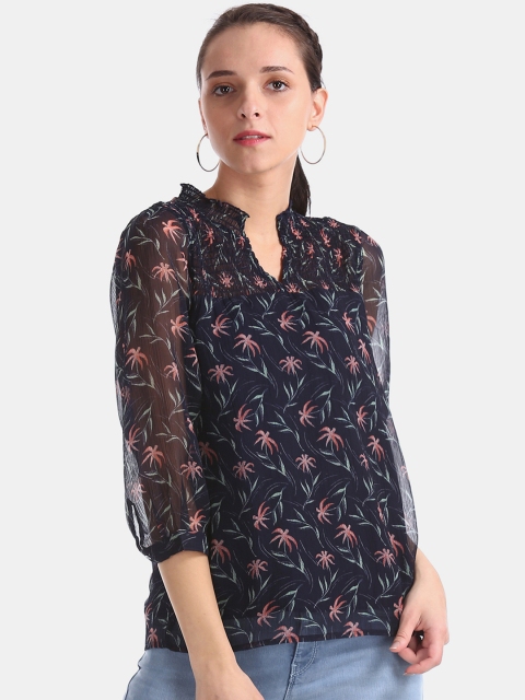 

Cherokee Women Blue Printed Top