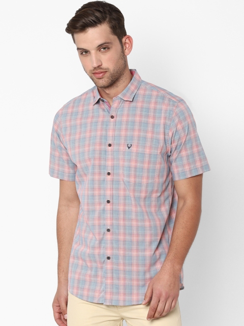 

Allen Solly Men Blue & Pink Slim Fit Checked Casual Shirt