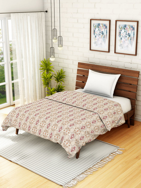 

SPACES Mauve & Beige Ethnic Motifs AC Room 210 GSM Single Bed Dohar