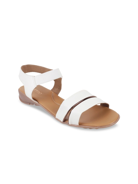 

Metro Women White Solid Open Toe Flats