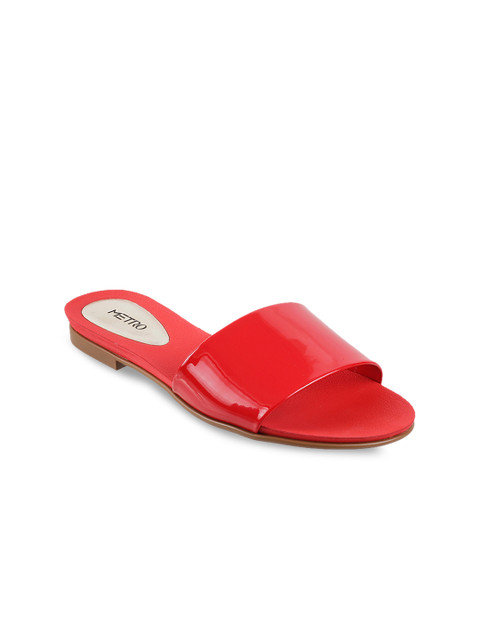 

Metro Women Red Solid Open Toe Flats