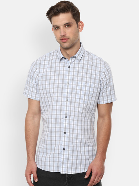

Van Heusen Sport Men Blue & Black Slim Fit Checked Casual Shirt