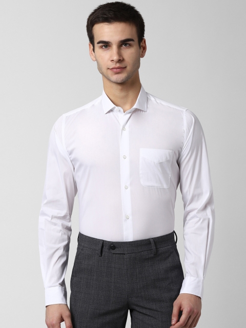 

Peter England Men White Slim Fit Solid Formal Shirt