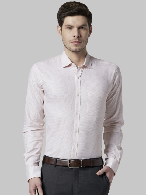 

Park Avenue Men Peach Slim Fit Self Design Formal Shirt, Pink