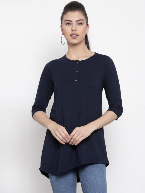 

Kalt Women Navy Blue Solid Tunic