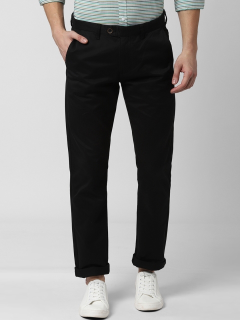 

Peter England Casuals Men Black Slim Fit Solid Regular Trousers