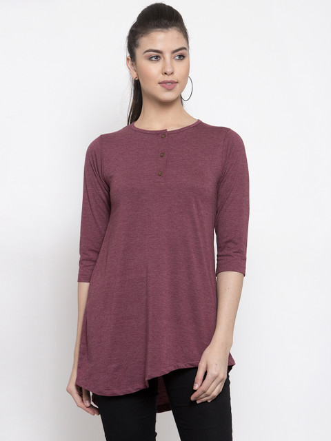 

Kalt Women Purple Self-Design Tunic