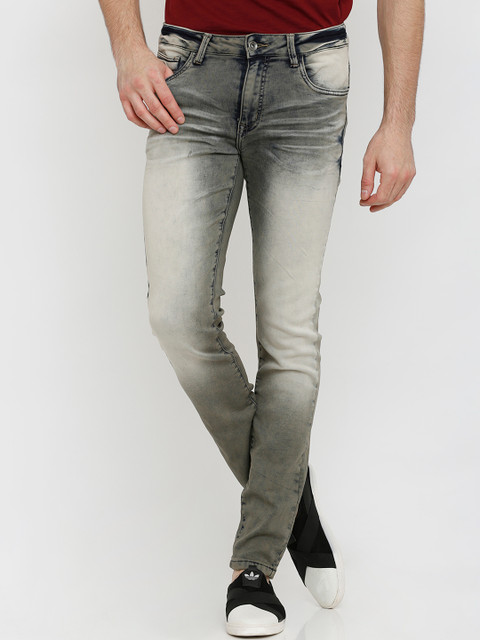 

Rex Straut Jeans Men Grey Slim Fit Mid-Rise Clean Look Jeans