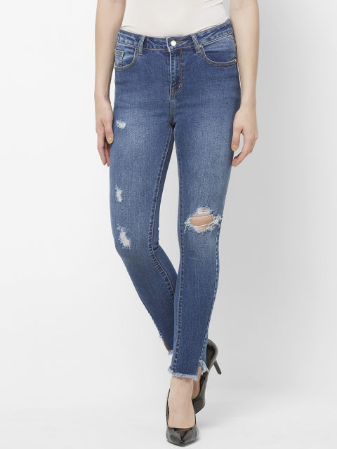 

bebe Women Blue Boyfriend Fit Mid-Rise Mildly Distressed Stretchable Jeans