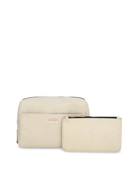 

yelloe Women Set of 2 Cream Coloured Solid Travel Kit