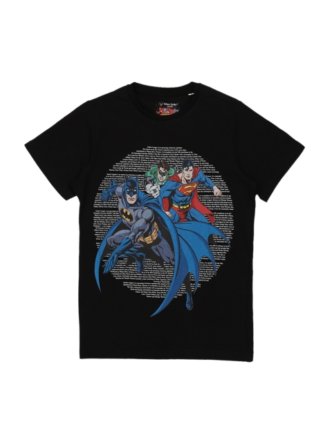 

Allen Solly Junior Boys Black DC Superheroes Printed Hood T-shirt