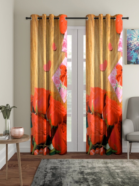 

Home Sizzler Orange Set of 2 Door Curtains