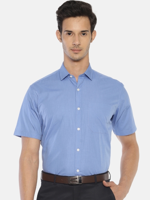 

Balista Men Blue Standard Tailored Fit Solid Giza Cotton Formal Shirt