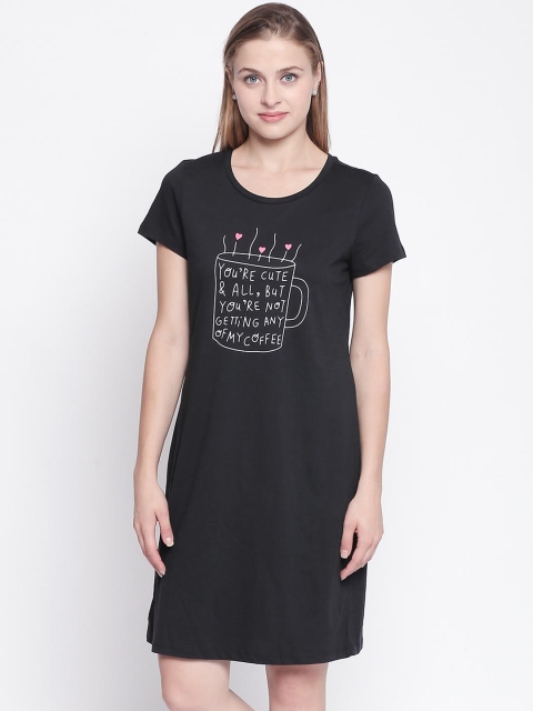 

Dreamz by Pantaloons Black Printed Nightdress 8905172001083