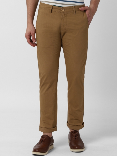

Peter England Casuals Men Khaki Slim Fit Self Design Chinos
