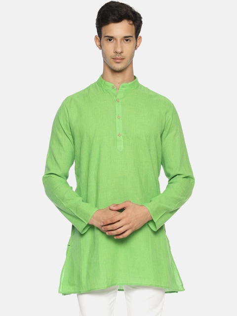 

TATTVA Men Green Solid Straight Kurta