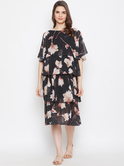 

The Kaftan Company Women Black Printed A-Line Maternity Dress